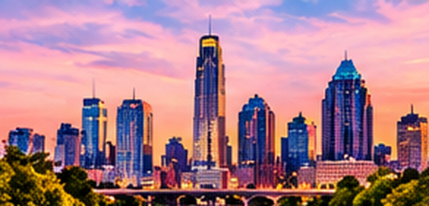 The Austin skyline at sunset