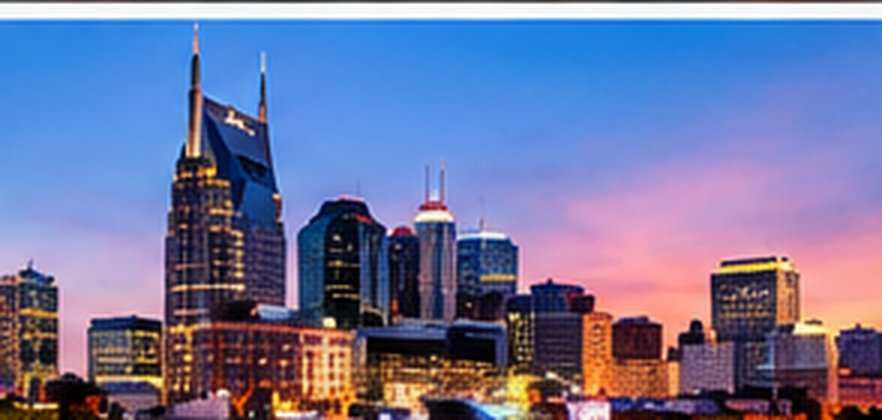 The Nashville skyline at sunset