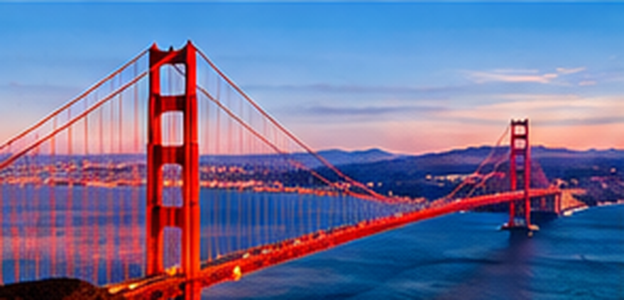 The Golden Gate Bridge at sunset